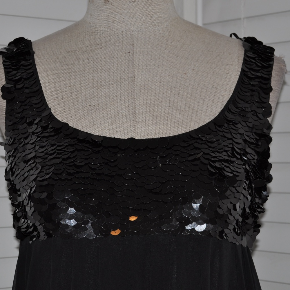 COLLECTION Sequin Little Black Cocktail Dress LBD - Picture 2 of 6